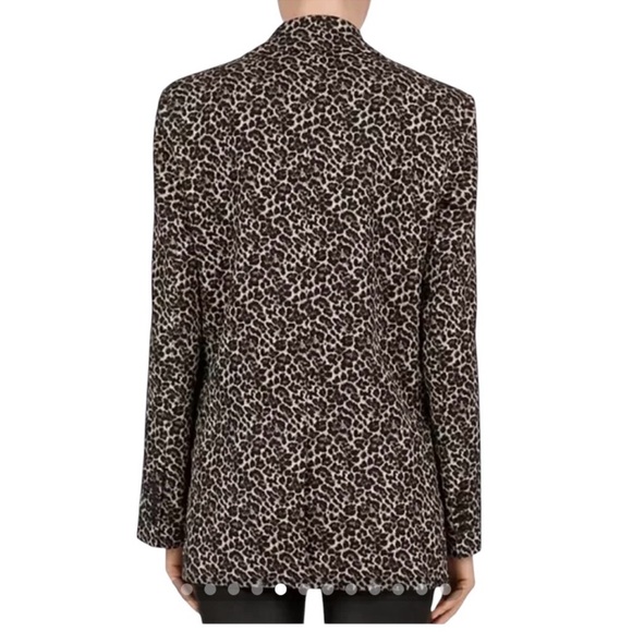 THE KOOPLES Double-Breasted Animal Print Blazer, Size 3/L. - Picture 3 of 15